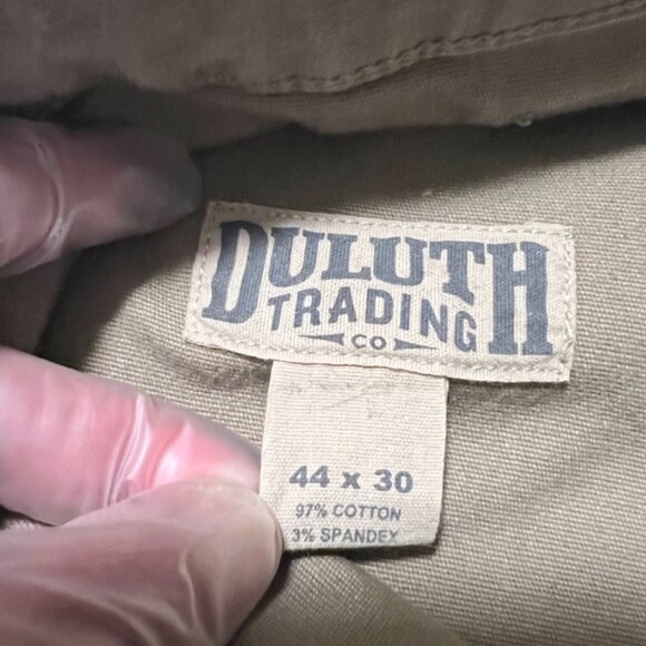 Duluth Trading Flex Fire Hose Khaki Carpenter Cargo Work Pants Size 44 x 30 - Picture 12 of 16